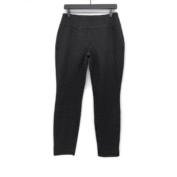 CABI Seaside Chic Dot Trouser Crop Pant Black White 6 - Picture 1 of 11